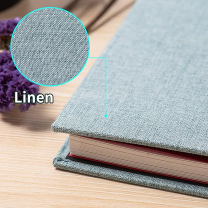 Green Photo Album Self Adhesive Scrapbook Album for 4×6 Photos/Pictures DIY Linen Cover Album 15 Sheets/30 Blank Pages for Family Wedding, Birthday, Christmas, Anniversary