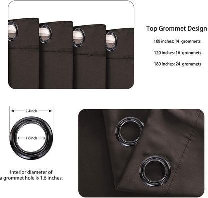 BONZER Extra Wide Room Divider Curtain Screen Partitions Total Privacy Wall Noise Reducing Blackout Curtains for Living Room, 96L x 120W Inch (8L x 10W ft), 1 Panel, Chocolate