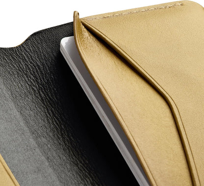 Bellroy Under Cover (slimline leather card wallet/holder with card storage, quick access slot, plus space for folded bills) - Mustard