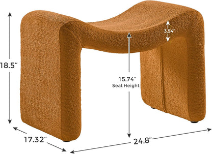 Large Footstool Ottoman, Multi-Functional Modern Foot Stool, Sofa Footrest Extra Seating for Living Room, Entryway, Hallways and Bedrooms, Large, Curry