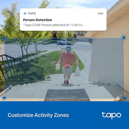 Tapo 3K 5MP Pan/Tilt Indoor/Outdoor Security Camera, Free Person/Vehicle/Baby Cry Detect & 360° Motion Track, Color Night, SD/Cloud, Wrks w/Alexa & Google Home, 2.4 GHz WiFi, HybridCam 360