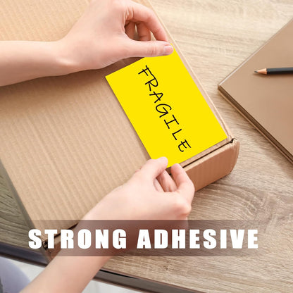 3 x 5 Inch 250Pcs Rectangle Color Coding Stickers,Strong Adhesion Easy to Write Label for Moving,Box Organization,Inventory,Business,Yellow