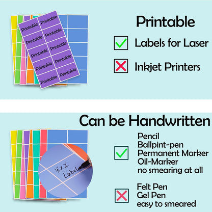 240 PCS Colored Labels Stickers 3 x 2 Inch Rectangular Moving Labels 8 Colors Large Color Coding Labels - Light Color