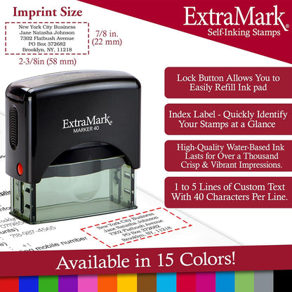 Return Address Stamp - Custom Self Inking Rubber Stamp - Personalized Stamp - Customizable Text with 15 Colors - Wedding Invitation & Housewarming Rubber Stamp