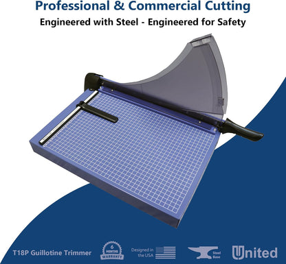 United Office Products T18P Professional Guillotine Paper Trimmer, Sturdy Metal Base, 18" Cut Length, 40 Sheet Capacity, Paper Cutter for Offices, Schools and Crafts