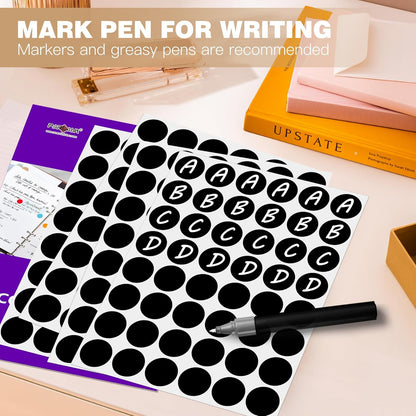 PARLAIM 1 inch Round Black Dot Sticker,720PCS Permanent Adhesive Color Code Circle Sticker Labels for Office Classroom Garage Sale