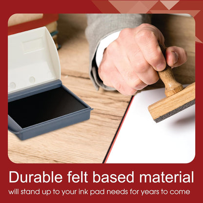 Shiny Red Ink Stamp Pad, 2-3/4" by 4-3/8" Surface Area, Felt Stamp Pad with Red Water-Based Stamp Ink
