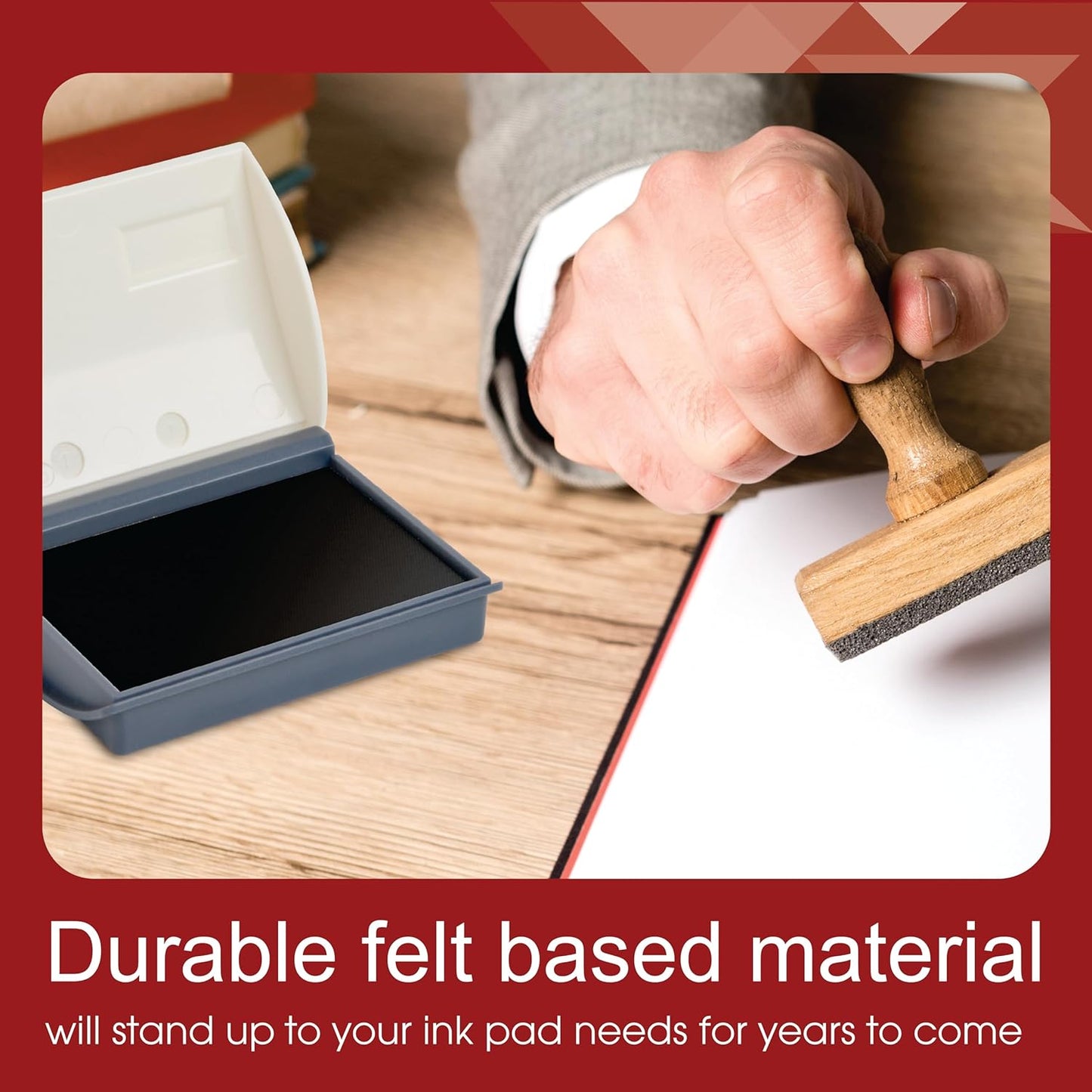 Shiny Black Ink Stamp Pad, 2-3/4" by 4-3/8" Surface Area, Felt Stamp Pad with Black Water-Based Stamp Ink