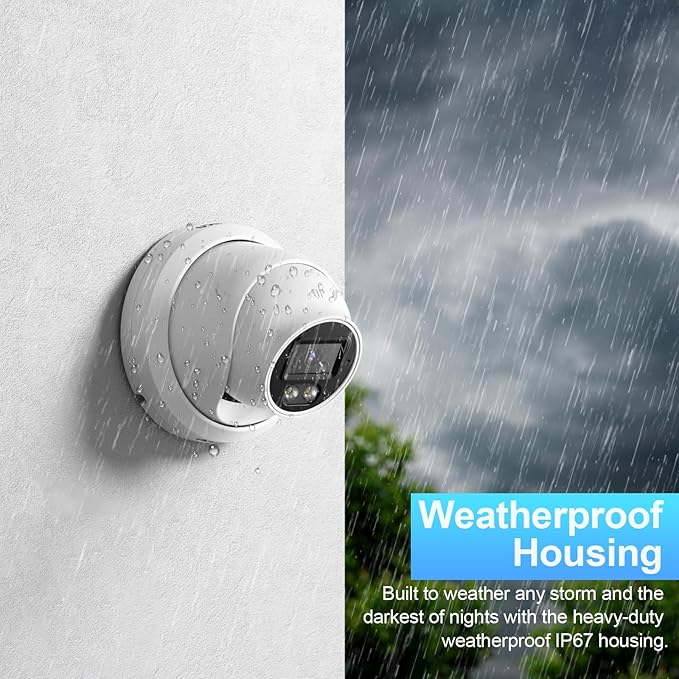 8MP Security PoE Camera Outdoor, 4K IP Dome Surveillance Camera, Smart Dual Light Color Night Vision, 2.8mm Lens Wide Angle 110°, Built-in Mic/Audio, Human/Vehicle Detection, IND8BD93B