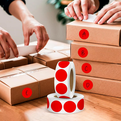 Red 1 Inch Round Color Coding Dot Labels, 10 Rolls 10000 Dot Stickers in Dispenser Box - Permanent Adhesion, Vibrant Colors, Highly Visible