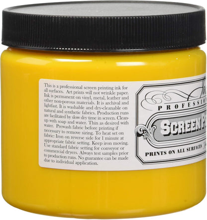 Jacquard Professional Screen Print Ink, Water-Soluable, 16oz Jar, Yellow (101)
