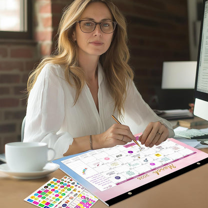 Gannyfer Calendar 2025-2026, Desk/Wall Calendar July 2025-Dec 2026, Magnetic Calendar for Refrigerator, 14" x 11", 18 Monthly Yearly Small 2026 Calendar for Office, Home or School (3 Stickers)