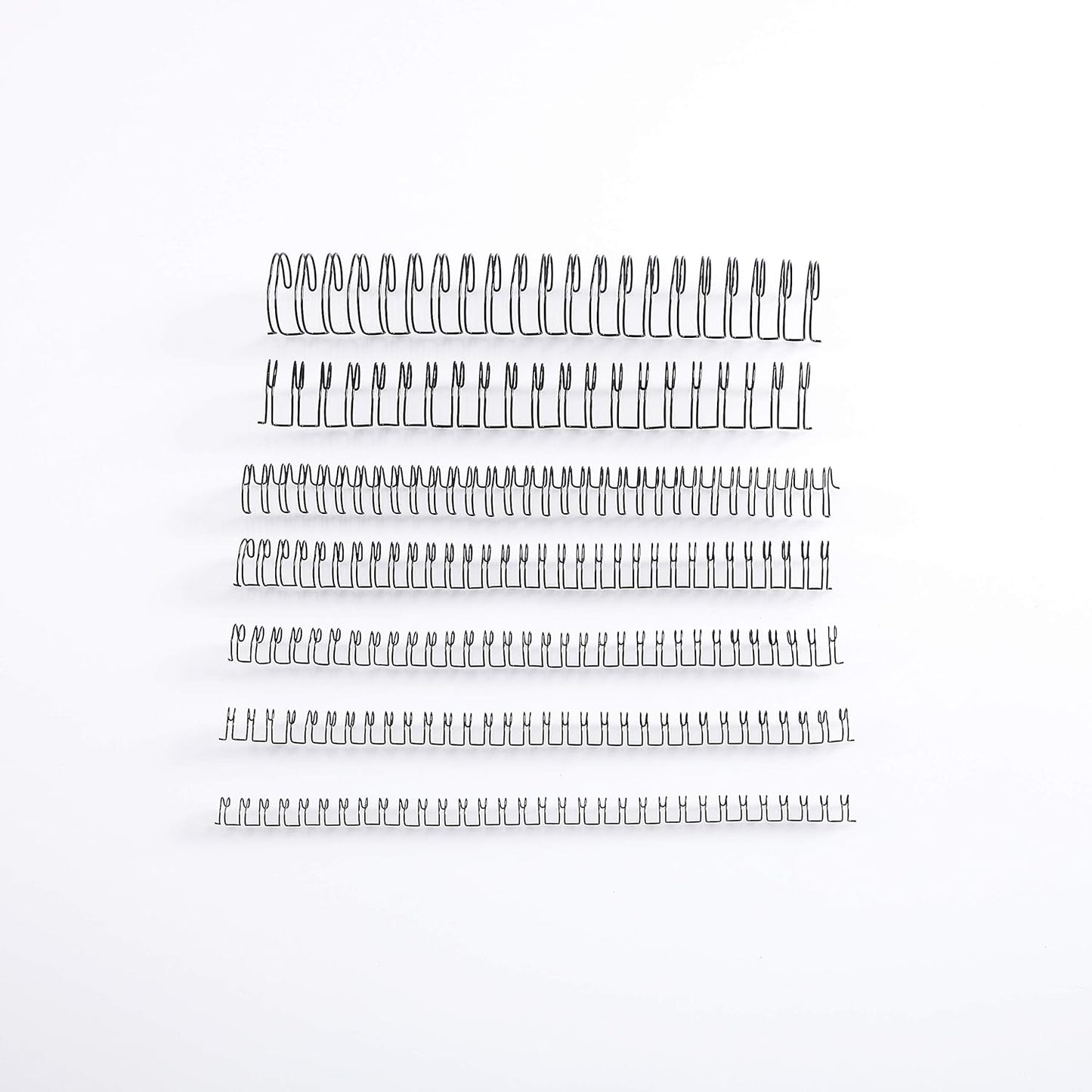 BNC Double Loop Wire Binding Rings Letter Size 3:1 Loops 32 Holes Black Color Pack of 100 (3/8 Inches)