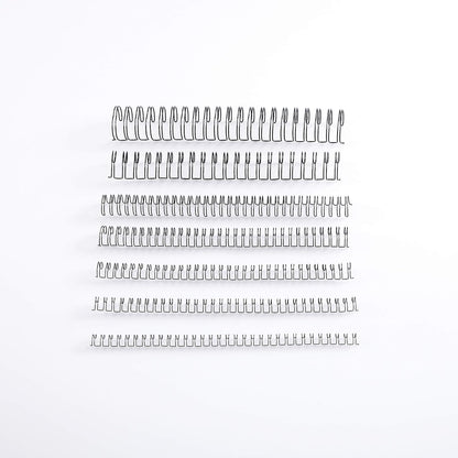 BNC Double Loop Wire Binding Rings Letter Size 3:1 Loops 32 Holes Black Color Pack of 100 (3/8 Inches)