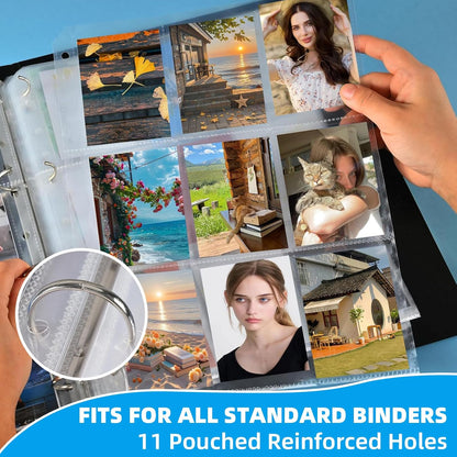 300 Pack 9 Pocket Card Sleeves Binder Sheets，Holds 5400 Cards, Clear Trading Card Sleeve Pages Protector for Trading Card Binder Sleeves Fit for Baseball,Football,Game,Business Cards