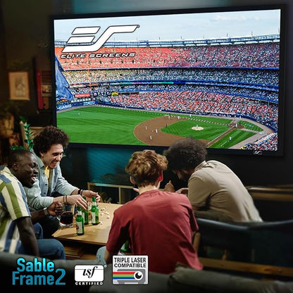 Elite Screens Sable Frame 2, 165-Inch Fixed Frame Projector Screen, 16:9 8K/4K Ultra HD & Active 3D Ready, ISF-Certified Material, Ideal for Home Theater, Office, and Indoor Presentations, ER165WH2