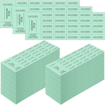 Kosiz 2000 Sheets Raffle Ticket 25 Bid Chinese Auction Tickets Tricky Tray Basket Raffle Sheets for Back to School Class Rewards Carnival Door Prizes Events(Green)