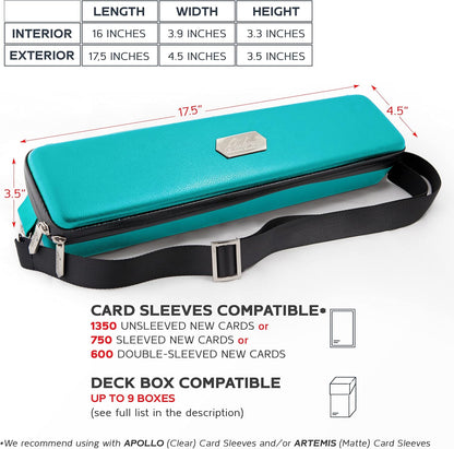 Quiver Time 's Teal Card Case, Perfect for MTG Deck, Premium Storage Box, for Trading Cards, and Playing Card Storage, Ideal for Carrying Magic The Gathering and Game TCG Enthusiasts Recommended
