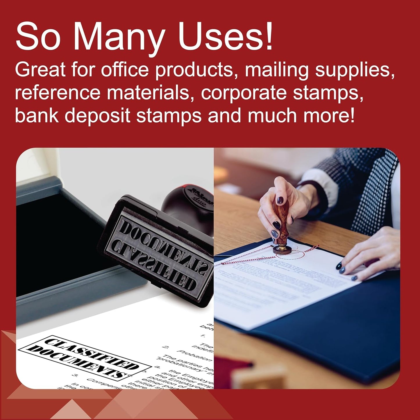 Shiny Black Ink Stamp Pad, 2-3/4" by 4-3/8" Surface Area, Felt Stamp Pad with Black Water-Based Stamp Ink