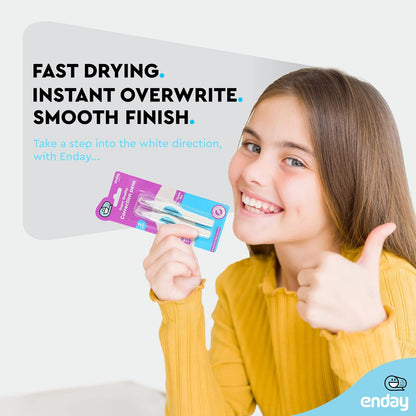 Correction Pen (4 Pack) White out pen - 0.2 Fl Oz (7 Ml) Metal Tip Whiteout Pen, White out pens by Enday