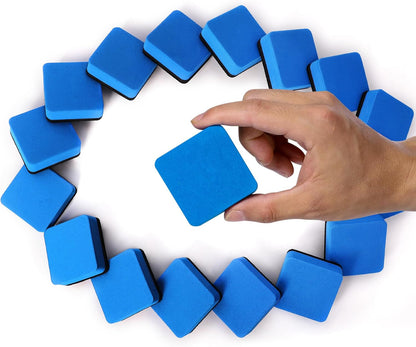 Dry Erase Markers, 48 Pack Magnetic Whiteboard & Chalkboard Cleaners, Small Magnetic Erasers (Blue)