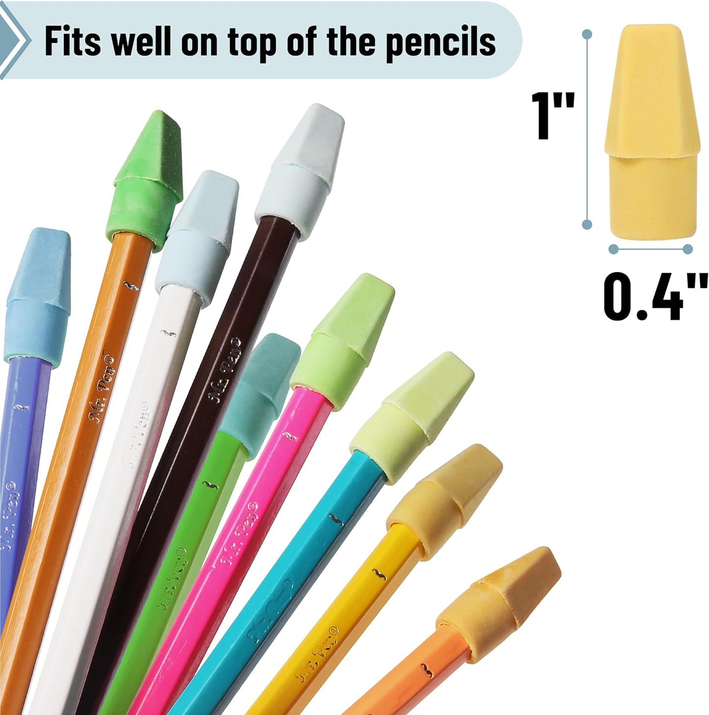 Mr. Pen- Pencil Erasers Toppers, 120 Pack, Colorful, Latex Free, No Smudge, Mr Pen Erasers for Pencils