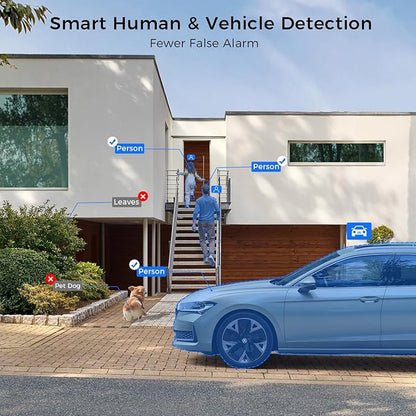 [121° Wide Angle+2-Way Audio] Hiseeu 4K Security Camera System,8pcs 5MP PoE Security Cameras Wired Outdoor,Human Vehicle Detect,Color Night Vision,NVR 16CH Expandable w/3TB HDD for 24/7 Record