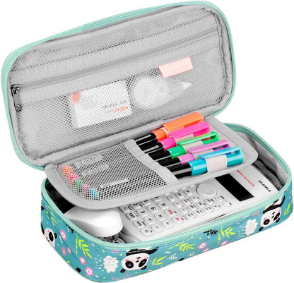 Choco Mocha Cheetah Pencil Case for Girls, Soft Pencil Case Kids Pencils Pouch for Kindergarten Girls, Green