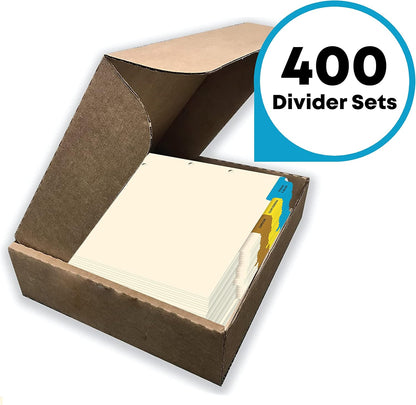 Doctor Stuff - Stock Medical Chart Dividers, 400 Sets of 4 Popular Healthcare Index Tabs, Side Tab, 9" x 11", File Folder Organizer for Nursing Patient Charts and Medical Records