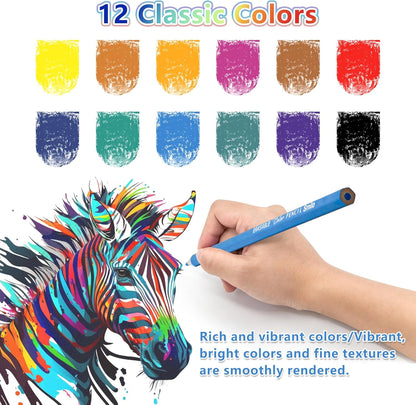 Smilo 336-Pack Erasable Colored Pencils Set - 288 Pre-Sharpened Pencils Bulk (12 Colors) + 24 Sharpeners & 24 Erasers - Back to School Supplies for Classroom, Teachers, Students