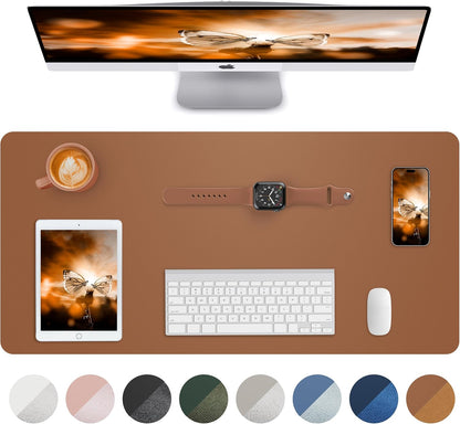 Non-Slip Desk Pad,Mouse Pad,Waterproof PU Leather Desk Protector,Ultra Thin Large Desk Blotter,Waterproof Keyboard mat for Office/Home/Decor(Brown 23.6" x 13")