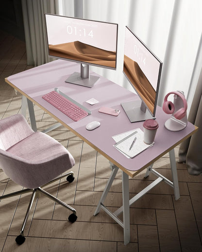 YSAGi Leather Desk Pad Protector, Office Desk Mat, Large Mouse Pad, Non-Slip PU Leather Desk Blotter, Laptop Desk Pad, Waterproof Desk Writing Pad for Office and Home(Grayish Lavender, 47.2" x 23.6")