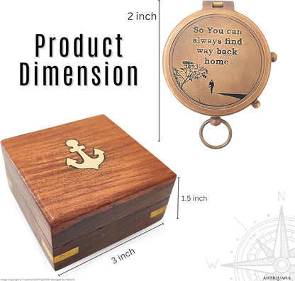 Brass Directional Engraved Compass, Baptism Gifts for Boys Girls, First Communion, Christian Gifts for Men, First Confirmation Gifts for Boys, Inspirational