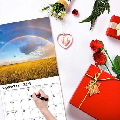 2025 Wall Calendar,Calendar 2025, January 2025 - December 2025, Wall Calendar Rainbow, 12" x 24" Opened,Full Page Months Thick & Sturdy Paper for Calendar Organizing & Planning