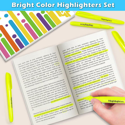 V-Opitos 30 Pack Yellow Highlighters, No Bleed Bright Highlighters with Soft Chisel Tips, Ideal for Office and School Supplies