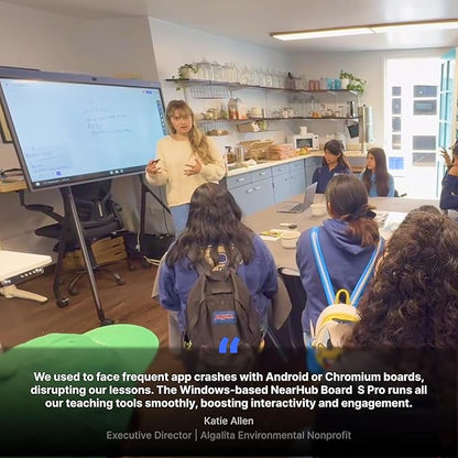NearHub Board S Pro 75" 4K UHD Smart Board 16GB +128GB Windows 11 for Classrooms &Hybrid Work,Built-in 4K Camera+8 Mics+2 Speaker,Real-time Collaboration&Casting,Open App Ecosystem(Board+Wall Mount)