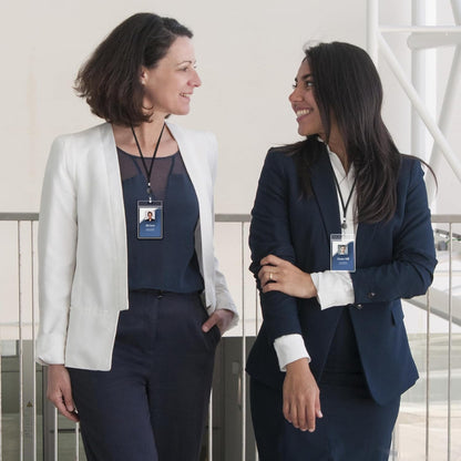 Will Well ID Badge Holders with Holes for Lanyards and Keyrings - Vertical Clear Plastic 2.6" x 3.7" Inner Size Sleeves Fit Up to 3 Cards, 0.8mm Thick Waterproof Resealable Zip Type - 12-Pack