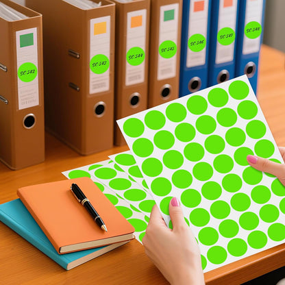 PARLAIM 1 inch Round Light Green Dot Sticker,720PCS Permanent Adhesive Color Code Circle Sticker Labels for Office Classroom Garage Sale