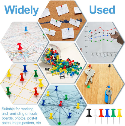 2400 Pcs Multicolor Push Pins Standard Thumb Tacks with Steel Point and Plastic Head PushPins thumbtacks for Wall, Cork Board, and Bulletin Board