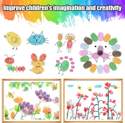 7" Large Ink Pads for Kids - Handprint Footprint Size Rainbow Stamps Pad, Safe & Washable Ink Pad for Fingerprint Painting Card Making Stamp Crafting Paper Wood Fabric Scrapbook Kids Birthday Gifts