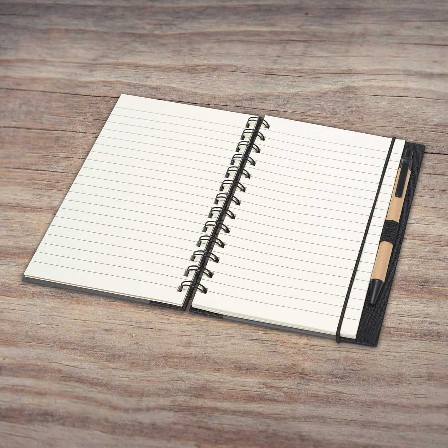 DISCOUNT PROMOS Custom Eco Block Notebooks with Pens Set of 100, Personalized Bulk Pack - Perfect for School, Office, Business, Home - Smoke