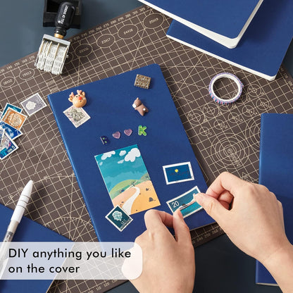 feela 16 Pack Soft Cover Journal Bulk, Lined Notebooks College Ruled for Work for Women Girl Writing, Blank Travel Journal Note Taking Notebook School Business Supplies, 8.2” x 5.5”, A5, Navy