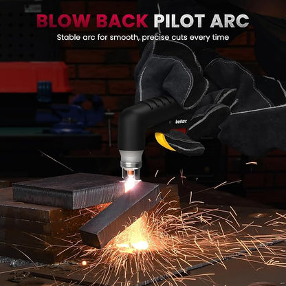 bestarc Plasma Cutter, [Blow Back Pilot Arc][Large LED][Air Sensor] 55A Non-HF bestarc Plasma Cutter Machine 110V/220V Dual Voltage, 5/8" Clean Cut 4/5" Max Cut, Post Flow, 2T/4T for Beginners DIY