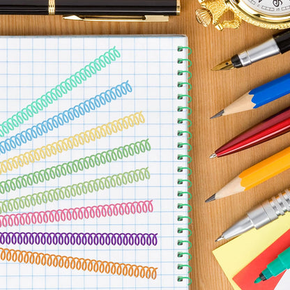 120 Pack Plastic Spiral Binding Coils Binder Binding Spirals Rings Multi Size Spiral Binding Wire Combs Spines Coils, 4:1 Pitch (Colorful, 5/16 Inch)