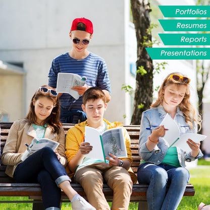 Thenshop 100 Pcs Clear Report Covers with Sliding Bars Sliding Bar File Folder Binder Plastic Report Folder for File Paper Book Resume Letter Office, 30 Sheet Capacity(Green)