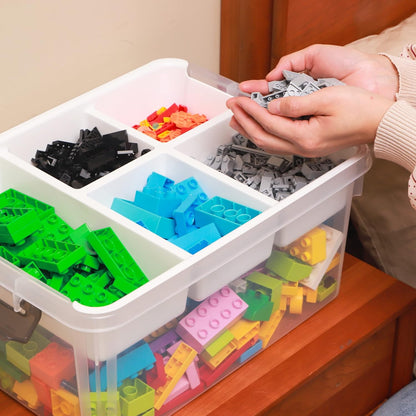 Citylife 17 QT Plastic Storage Box with Removable Tray Craft Organizers and Storage Clear Storage Container for Organizing Bead, Tool, Sewing, Playdoh