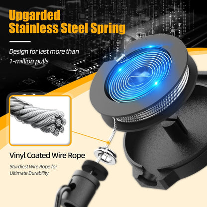 Oaridey 4 Pack Retractable Keychain Heavy Duty, Badge Reels Retractable, Tactical ID Badge Holder with Upgraded Zinc Alloy Carabiner, 31.5'' Coated Steel Cord, Bearing 8.0 oz