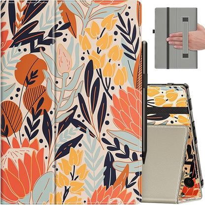 VORI Case for All-New Amazon Kindle Fire HD 10 Tablet (13th/11th Generation 2023/2021 Release) and Fire HD 10 Plus - Slim Folding Stand Folio Cover with Auto Wake/Sleep & Hand Strap, Protea