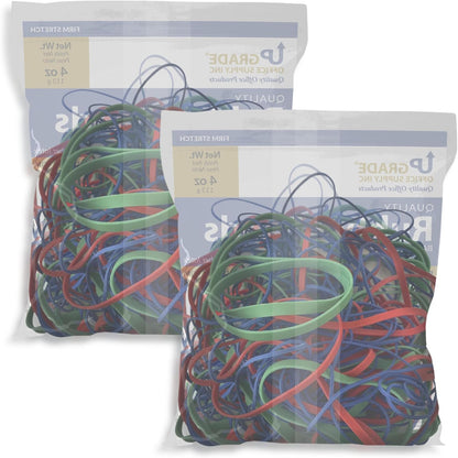 Upgrade Office Supply UPG22754PK2 Rubber Bands, Assorted Size and Colors, 1/4 lb 2-Pack, USA