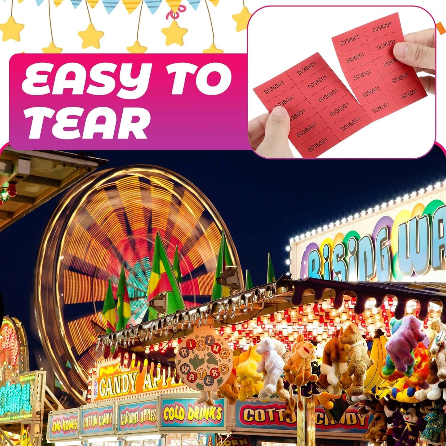 Kosiz 1000 Sheet 20 Bid Raffle Tickets Chinese Auction Tickets Sheets Auction Fundraiser Ticket Numbered with Name and Phone Number Per Sheet Raffle Tags for Silent Auction (Red)